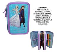 ASTUCCIO SCUOLA PREMIUM DISNEY FROZEN MULTISCOMPARTO 3 ZIP BAMBINA