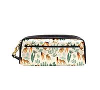 Astuccio Scuola Primitive Woman And Leopard Tropical Leave Trucco Borsa Con Cerniera Astuccio Portapenne Grande Capacità Astucci Portamatite Per Studenti Scuola Adulto
