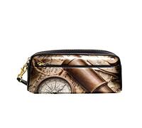 Astuccio Scuola Retro Compass And Telescope On Map Borsa Dei Trucchi Aesthetic Astuccio Per Matite Con Scomparti Scatola Di Cancelleria Per Adolescente Ragazze Ragazzi