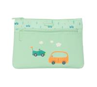 Astuccio Scuola Safta Coches Macchine Verde 23 x 16 x 3 cm