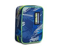 Astuccio Scuola Seven Speed Pad - Crafter Boy Ragazzo - Completo di Matite, Pennarelli - Blu, Verde