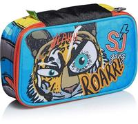 Astuccio Scuola Seven Speed Pad RexMe Dinosauro Rex Tigre Tiger Chiusura zip completo + portachiave fischiettoe doppio set colori + Ricambio 12 pastelli e 12 pennarelli