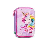 Astuccio scuola Sj girl Speed Pad 3D Seven - Dragon Glide Drago - custodia rigida completo di cancelleria per bambino + omaggio portachiave fischietto e penna multicolore