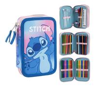 ASTUCCIO SCUOLA STITCH DISNEY MULTISCOMPARTO 3 ZIP PORTACOLORI GIOTTO - 5563