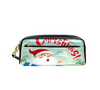 Astuccio Scuola Summer Vacation Christmas Santa Claus Astuccio Per Matite Con Scomparti Borsa Dei Trucchi Con Cerniera Astucci Portamatite Per Studenti Ragazze Ragazzi