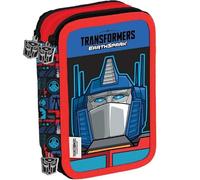 Astuccio Scuola Transformers Earthspark 3 piani completo di cancelleria per bambini + portachiave fischietto e penna colorata