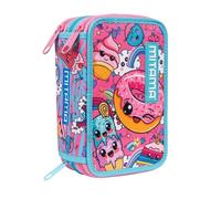 Mitama Astuccio Scuola 3 Scomparti, SWEET DONUTS, con pennarelli, matite, pastelli ecc..