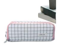 Astuccio semplice - Astuccio per la scuola | Morbido sacchetto cosmetico con grande capacità per ufficio di classe scrittura lezioni d'arte viaggi lavoro riunioni, rosa e bianco., vedi descrizione