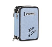 ASTUCCIO SEVEN 3 ZIP MADE OF STARS ACQUAMARINA