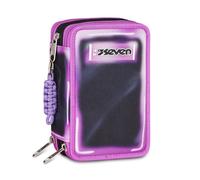 Seven Astuccio Scuola 3 zip SHADOWS OF COLOR, Nero, Triplo Scomparto, 45 pezzi, Set cancelleria incluso, Pratiche chiusure con zip, Accessori Zaino, Scuola elementare, Bambina, Ragazza