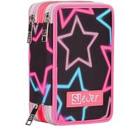 SJ Gang SJ Ever Astuccio Scuola 3 Zip, Viola, OneUnicorn Girl, Portapenne Triplo Scomparto Completo Di Penne, Matite, Colori, Accessori Zaino, Elementari, Medie, Bambina, 30C202426-379