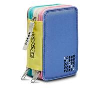 Astuccio Seven Fedox Fedez per Scuola Elementare Triplo, Astuccio Portapenne e Portamatite Pieno con 18 Matite Colorate, 18 Pennarelli e cancelleria