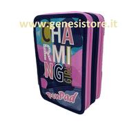 ASTUCCIO SEVEN PENPAD 3 ZIP Charming Girl completo Giotto