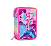 SJ GANG STYLE JAM GANG Astuccio Scuola 3 zip SOFT POUCH GIRL, Rosa, Triplo Scomparto, 45 pezzi, Portapenne Attrezzato, Completo di matite, penne e colori, Accessori Zaino, Scuola elementare, Bambina