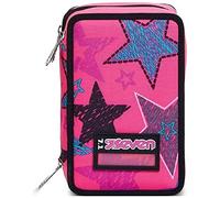 Astuccio Seven zip 3 piani StarBrighting fucsia + omaggio portachiave gioco cubo e penna multicolore profumata