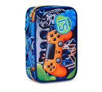 SJ GANG STYLE JAM GANG Astuccio Scuola Speed Case JOYFUL PINS BOY, Blu, Portapenne Monoscomparto con Planche Amovibili, Attrezzato, 44 pezzi, Accessori Zaino, Scuola elementare, Bambino