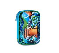 SJ GANG STYLE JAM GANG Astuccio Scuola Speed Pad + Air Tiger, Blu, Portapenne Mono Scomparto con Plance Amovibili, Completo Di Penne, Matite, Colori, Accessori Zaino, Scuola Elementare, Bambino