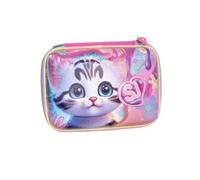 SJ GANG STYLE JAM GANG Astuccio Scuola Speed Pad + Cat&Air, Rosa, Portapenne Mono Scomparto con Plance Amovibili, Completo Di Penne, Matite, Colori, Accessori Zaino, Scuola Elementare, Bambina