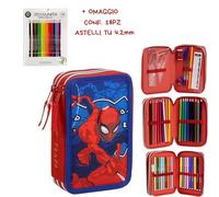 Astuccio Spiderman 3zip completo colori scuola bambina Giotto Uomo Ragno triplo