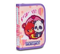 Astuccio Spinny Mitama Asilo, Double Face con Doppia Grafica, Contenente Pastelli, Pennarelli, Forbice etc.., Rosa,Bambine, Scuola e Tempo Libero