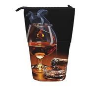 Astuccio telescopico 3D Pizza Pepperoni Stand Up Pencil Pouch Portable Pencil Bag Pop Up Pencil Holder Makeup Bag Per Regalo di Vacanza, Tazza di whisky, Taglia unica