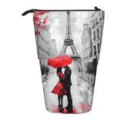 Astuccio telescopico a forma di coppia di Parigi, con torre Eiffel, astuccio telescopico, per cosmetici, cancelleria, organizer per scuola, ufficio, viaggi