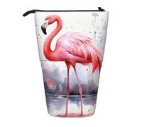 Astuccio telescopico con fenicottero rosa acquerello, astuccio portamatite portatile, astuccio per matite pop up, borsa per trucco per regalo di festa, Acquerello Fenicottero Rosa, Taglia unica