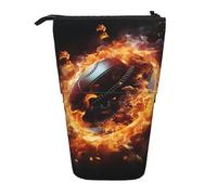Astuccio telescopico con gallo e gallina, astuccio portamatite portatile, astuccio per matite pop up, borsa per il trucco per regalo di festa, Calcio Bruciante, Taglia unica
