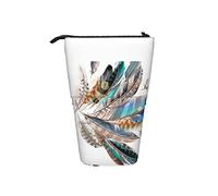 Astuccio telescopico con paesaggio natalizio, astuccio portamatite portatile con albero di Natale e pupazzo di neve, con scatola regalo, luna e sagoma di Babbo Natale che vola su una slitta, Colore