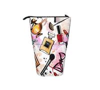 Astuccio telescopico con paesaggio natalizio, astuccio portamatite portatile con albero di Natale e pupazzo di neve, con scatola regalo, luna e sagoma di Babbo Natale che vola su una slitta, Colore 2,