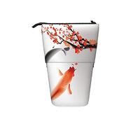 Astuccio telescopico con paesaggio natalizio, astuccio portamatite portatile con albero di Natale e pupazzo di neve, con scatola regalo, luna e sagoma di Babbo Natale che vola su una slitta, Colore 3,