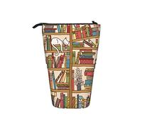 Astuccio telescopico con paesaggio natalizio, astuccio portamatite portatile con albero di Natale e pupazzo di neve, con scatola regalo, luna e sagoma di Babbo Natale che vola su una slitta, Colore 9,