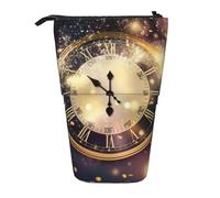 Astuccio telescopico con scritta "Twelve O'Clock", per la festa del nuovo anno, con supporto per matite, portatile, astuccio per matite pop up, per il regalo di festa, Celebrazione del Capodanno alle
