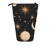 Astuccio telescopico con sole e luna, con comete spaziali, astuccio telescopico, per cosmetici, cancelleria, organizer per scuola, ufficio, viaggi
