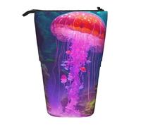 Astuccio telescopico con stampa di funghi magici/borsa per cancelleria/borsa per trucchi/custodia, Nero , Taglia unica
