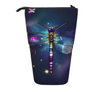 Astuccio telescopico con stampa di libellule e galassie, astuccio telescopico per matite, penne, trucchi e cosmetici