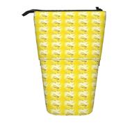 Astuccio telescopico con stampa patatine fritte, borsa portatile, astuccio per trucchi, cancelleria, organizer per ufficio e
