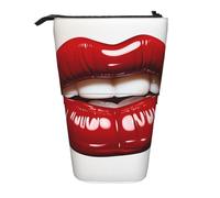 Astuccio Telescopico Cute Graphic Red Lips Portamatite Matita Verticale Supporto Retrattile Telescopica Astuccio Portapenne Portamonete Custodia Per Matite Per Adulti Ragazzi Studenti
