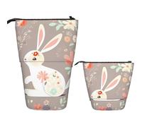 Astuccio Telescopico Easter Bunny Florals Portamatite Matita Verticale | leggero Astuccio Cancelleria durevole Telescopica Astuccio Portapenne Per Scuola come Regalo