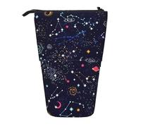 Astuccio telescopico in tessuto Oxford con mappa delle costellazioni delle stelle, portatile, per ragazzi, ragazze, adolescenti, studenti, ufficio, Nero , Taglia unica