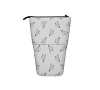 Astuccio Telescopico Paper Airplanes Black On Gray Astuccio Verticale Portapenne Grande Capacità Multifunzionale Trucco Portamonete, Pour Scolastico, Ragazze, Adulti