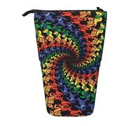 Astuccio telescopico per matite da biliardo, astuccio portatile per matite pop up, astuccio per trucchi per regalo di festa, Tintura per cravatta con orso, Taglia unica