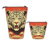 Astuccio telescopico per matite pop-up carino portapenne telescopico con foglie di tempio giungla in piedi, Avatar Tiger, Taglia unica, Astuccio per trucchi