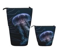 Astuccio telescopico per matite pop-up carino portapenne telescopico giungla tigri cucciolo di tigre in piedi, Pesce in Deep Ocean, Taglia unica, Astuccio per trucchi