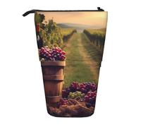 Astuccio telescopico per matite vintage, con supporto per auto, astuccio portatile per matite e trucchi, regalo per le vacanze, Vendemmia Autunno Vigneto, Taglia unica