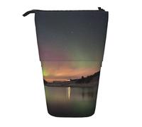 Astuccio telescopico portamatite per ufficio portamatite pop-up notte artica Aurora Boreale astuccio portapenne scatola organizer per cancelleria per lavoro, Nero , Taglia unica, Organizer per borse