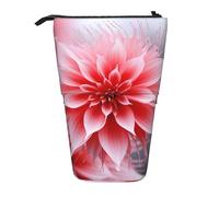 Astuccio telescopico rosa con labbra rosa in piedi astuccio portamatite portatile pop up portamatite borsa trucco per regalo di vacanza, Fiore rosa e rosso, Taglia unica