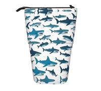 Astuccio Telescopico Shark Pattern With Various Gestures Print Pencil Case Bambina E Bambino Telescopica Astuccio Portapenne Supporto Retrattile Custodia Per Matite Per Ragazzi Studenti Ufficio