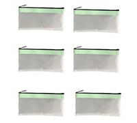 Astuccio trasparente 5 pezzi Clear Exam Pencil Pouch Super Morbido Astuccio Zipper Pen Pouch Organizzatore Borsa per Viaggi Cosmetici Ufficio Conservazione, Verde menta1, 12*13cm