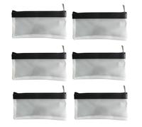 Astuccio trasparente 5 pezzi Clear Exam Pencil Pouch Super Morbido Astuccio Zipper Pen Pouch Organizzatore Borsa per Viaggi Cosmetici Ufficio Conservazione, Nero 1, 12*13cm
